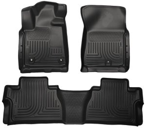 Toyota Tundra Crew Max Floor Liners - Front + 2nd Seat - Husky Liners - WeatherBeater - Black - 2014